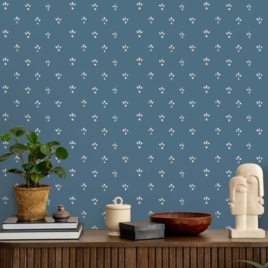 flor Papel de parede de sal azul