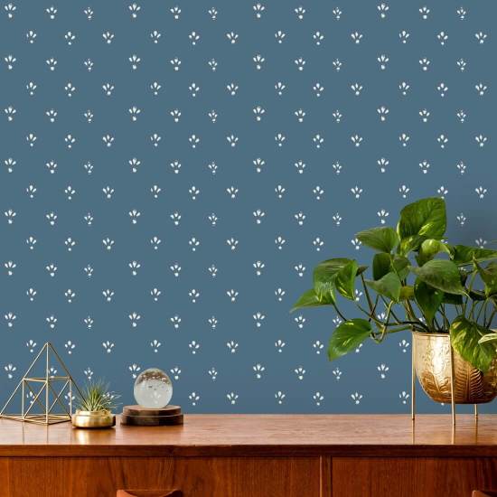 Fleur Blue Salt Wallpaper