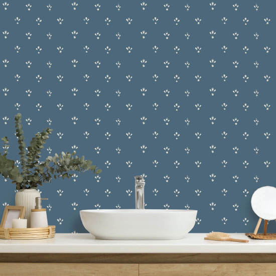 Fleur Blue Salt Wallpaper