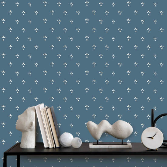 Fleur Blue Salt Wallpaper