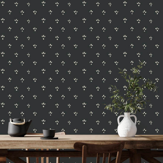 Fleur Soot Black Wallpaper