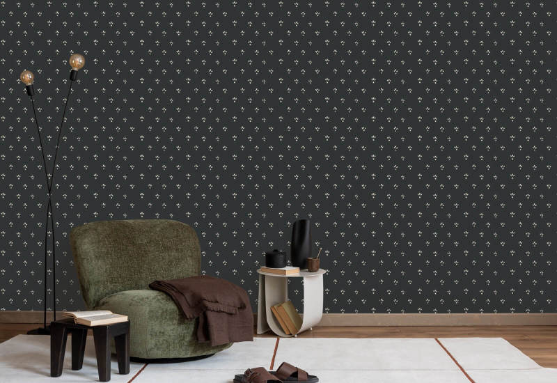 Fleur Soot Black Wallpaper