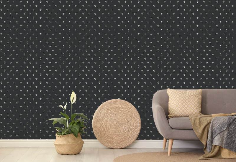 Fleur Soot Black Wallpaper