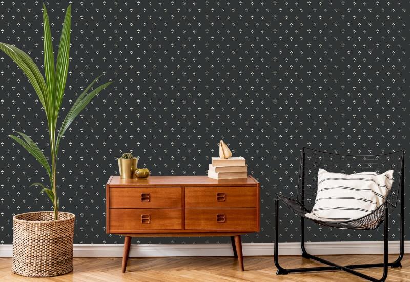 Fleur Soot Black Wallpaper