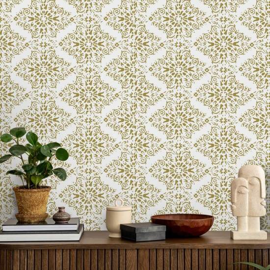 Timbre Damask papel de parede Honey