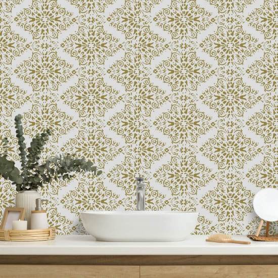 Timbre Damask Honey Wallpaper
