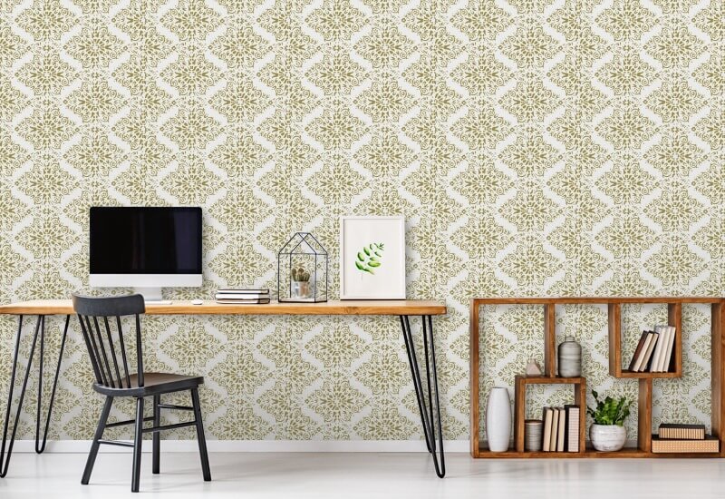 Timbre Damask Honey Wallpaper