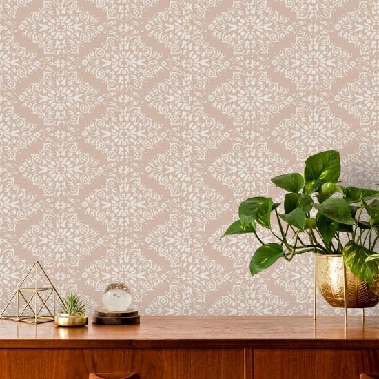 Timbre Damask Papier peint Dusty Peach