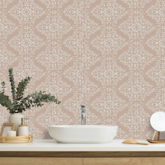 Timbre Damast Dusty Peach behang