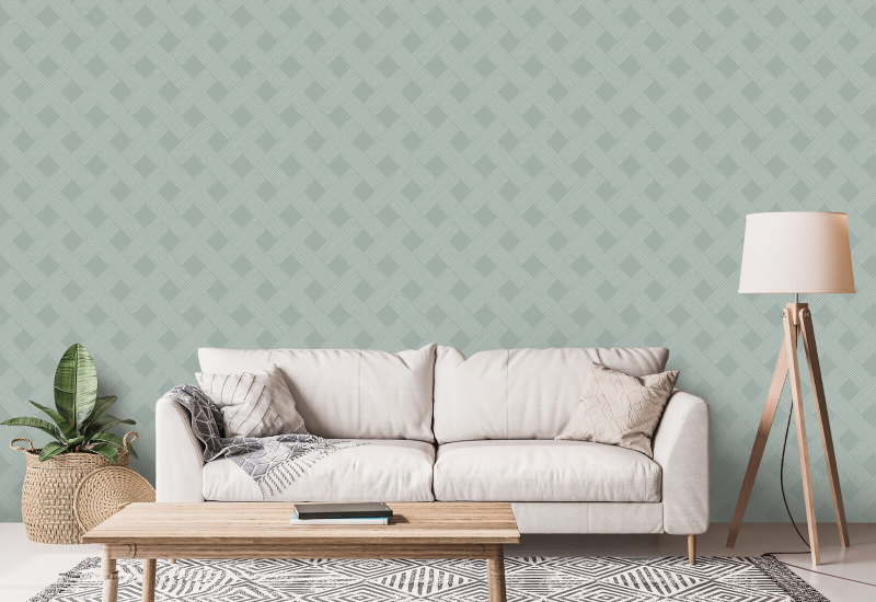 Lattice Weave Ash Blue Wallpaper
