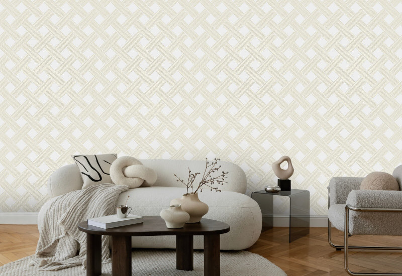 Lattice Weave Daffodil Wallpaper