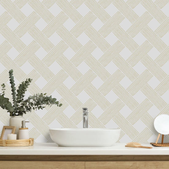 Lattice Weave Daffodil Wallpaper