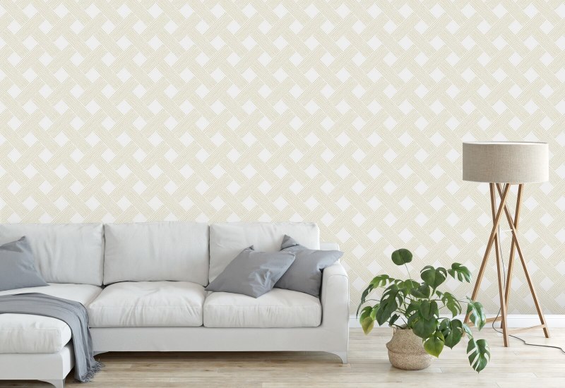 Lattice Weave Daffodil Wallpaper
