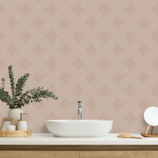 Tecido de treliça Papel de parede Dusty Peach