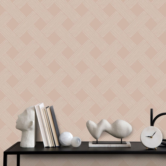 Lattice Weave Dusty Peach Wallpaper