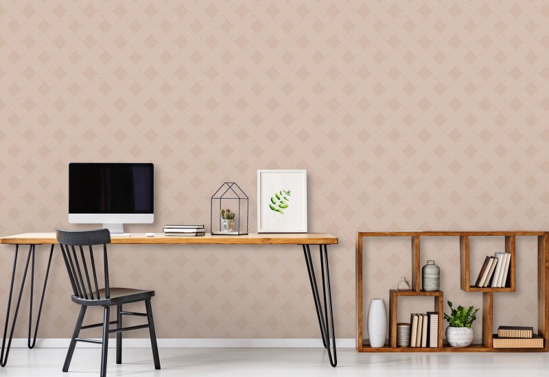 Lattice Weave Dusty Peach Wallpaper