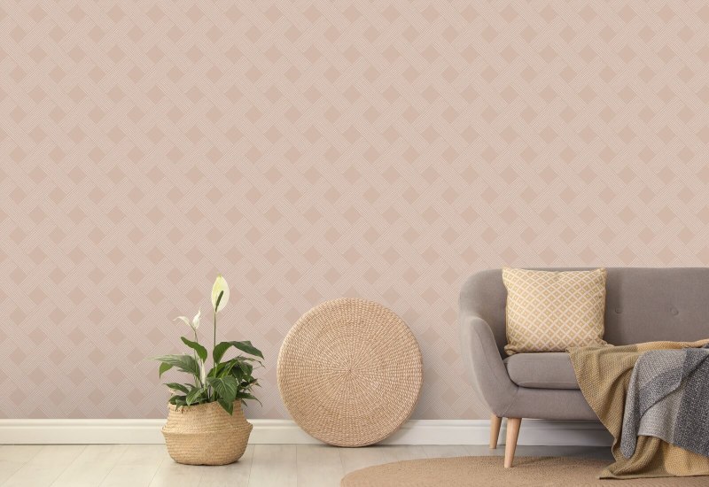 Tecido de treliça Papel de parede Dusty Peach