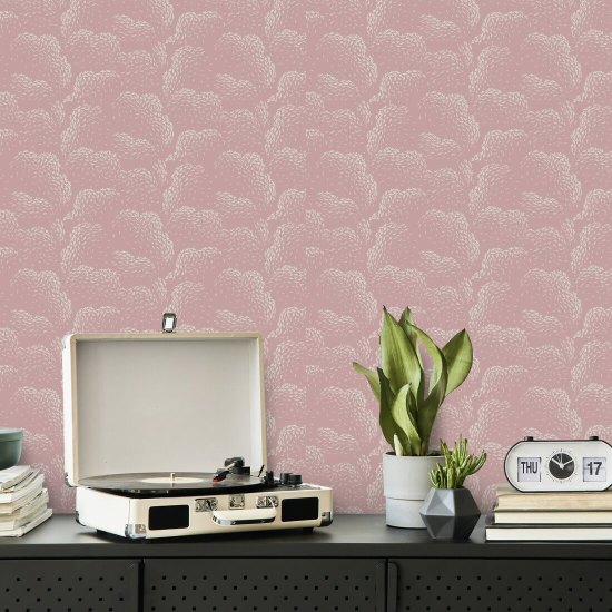 Nuages Papier peint Blush