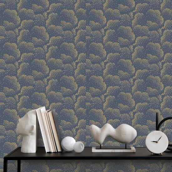 Nuvole Carta da parati viola