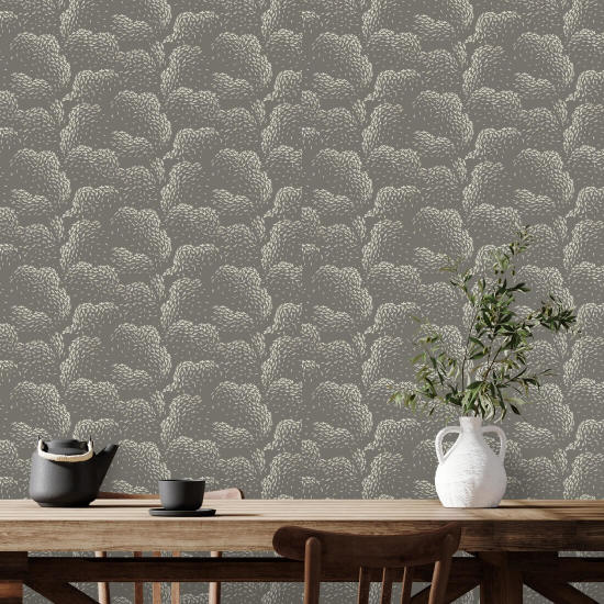 Clouds Muted Brown Wallpaper