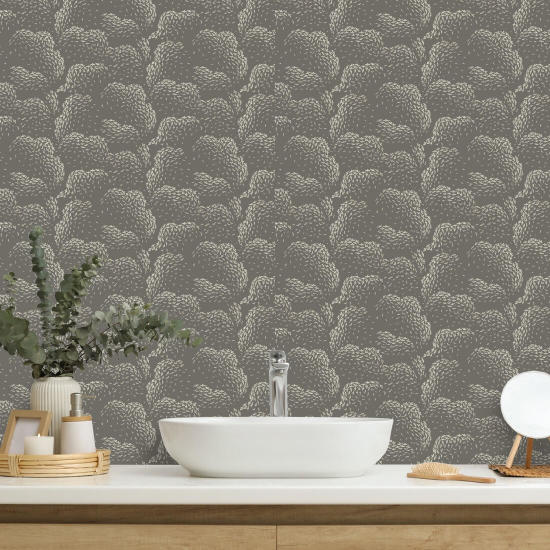 Clouds Muted Brown Wallpaper
