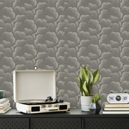 Nuages Papier peint Muted Brown