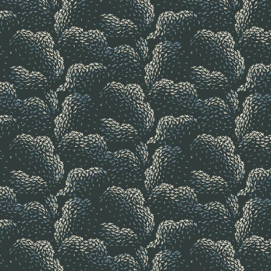 Nuages Papier peint noir et bleu