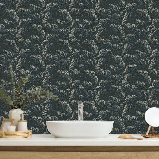 Clouds Black and Blue Wallpaper