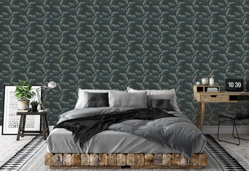 Clouds Black and Blue Wallpaper