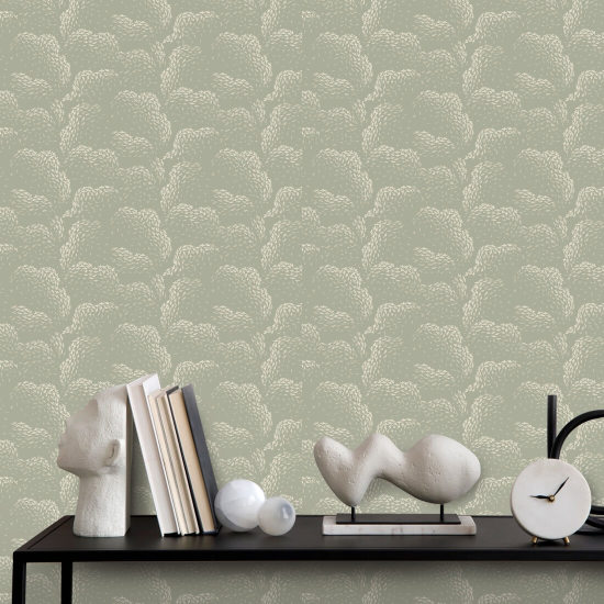 Nuages Papier peint vert pâle