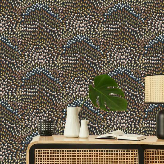 Jandaya Zwart Starling-behang