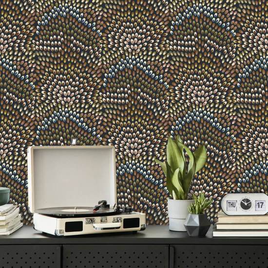 Jandaya Zwart Starling-behang