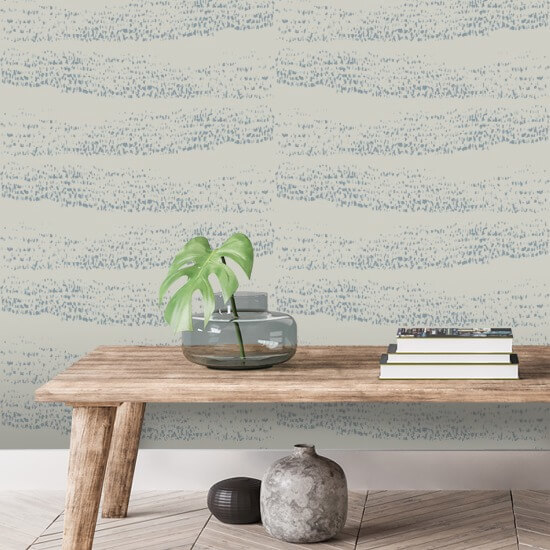 Reflections Blue Taupe Wallpaper