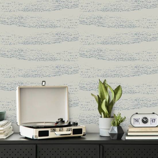 Reflections Blue Taupe Wallpaper