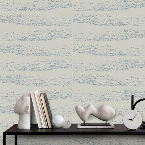 Reflections Blue Taupe Wallpaper