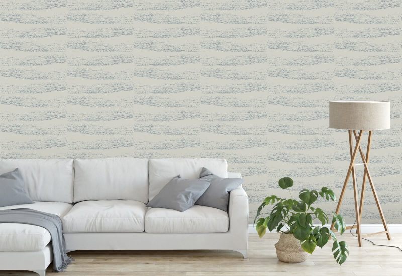 Reflections Blue Taupe Wallpaper