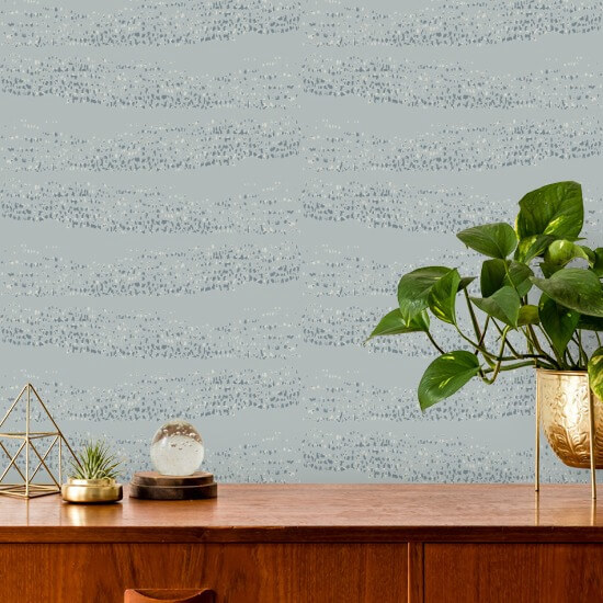 Reflections Lacquered Blues Wallpaper
