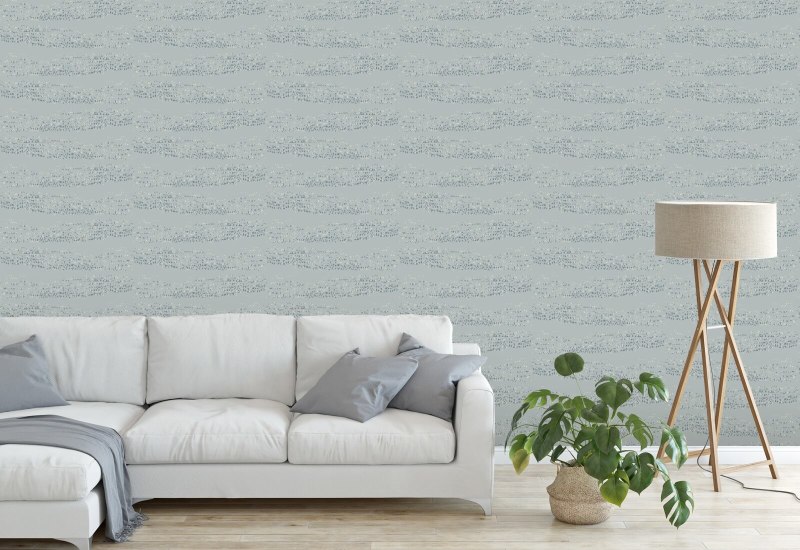 Reflections Lacquered Blues Wallpaper