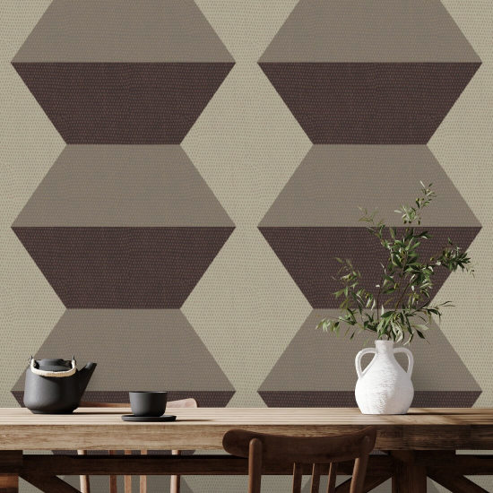 Blocos infinitos Papel de parede Brown Burgundy