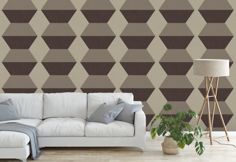 Blocchi Infinity Carta da parati marrone bordeaux