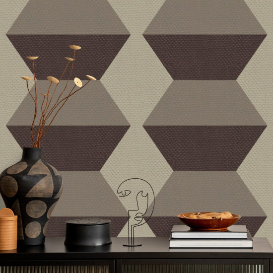 Infinity Blocks Brown Burgundy Wallpaper