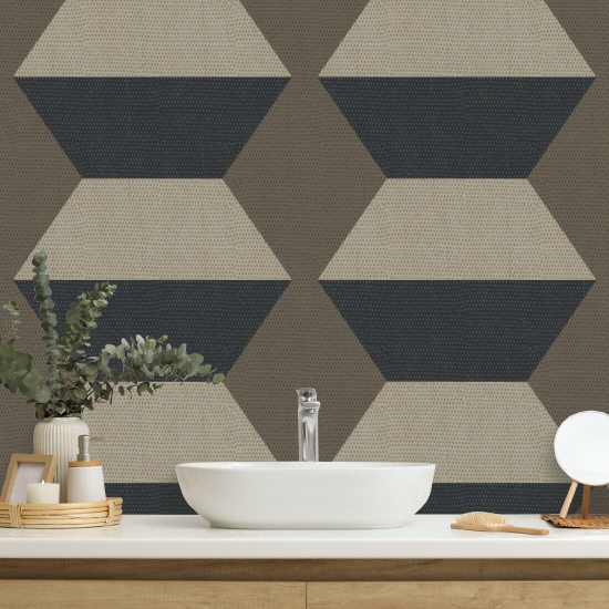 Infinity Blocks Coconut Husk Wallpaper