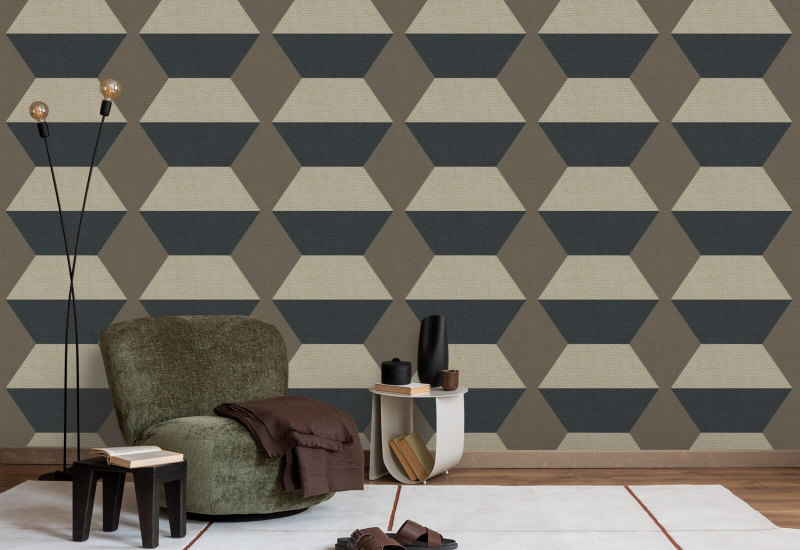 Infinity Blocks Coconut Husk Wallpaper