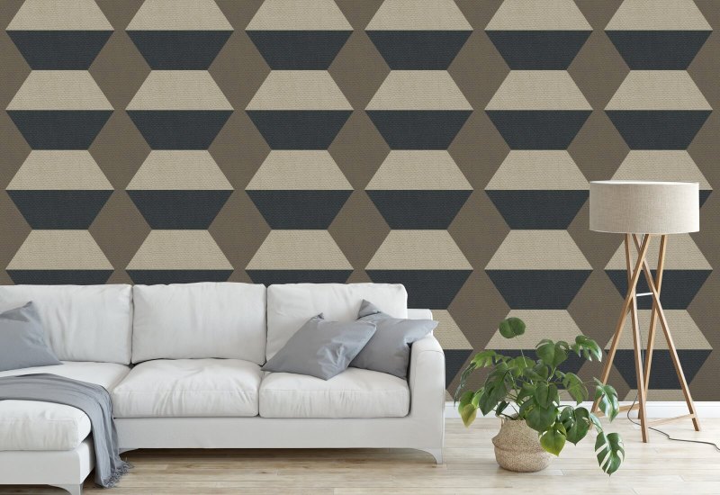 Infinity Blocks Coconut Husk Wallpaper