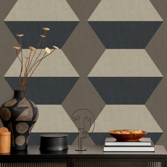 Infinity Blocks Coconut Husk Wallpaper