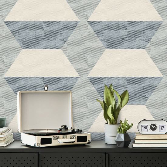 Blocchi Infinity Carta da parati Lacquered Blues