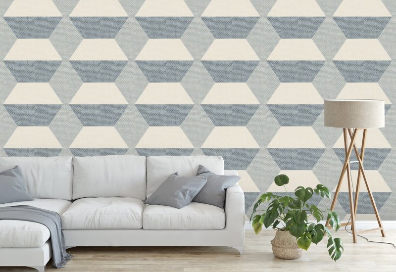 Blocchi Infinity Carta da parati Lacquered Blues