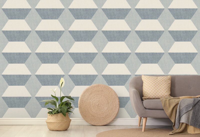 Blocchi Infinity Carta da parati Lacquered Blues