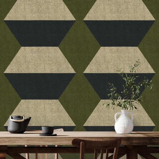 Blocos infinitos Papel de parede Olive Taupe