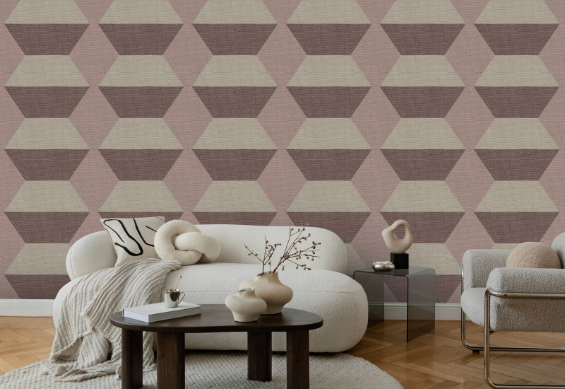 Infinity Blocks Pale Strawberry Wallpaper